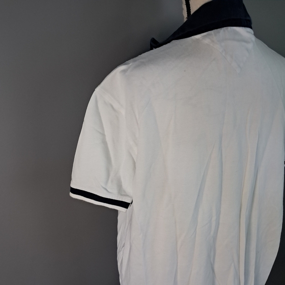 Tommy Hilfiger Mens Polo Large Custom Fit White Embroidered Logo Short Sleeve - Picture 4 of 6